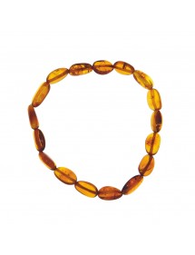 Bracelet élastique en ambre allongée couleur cognac 31812566 Nature d'Ambre 29,90 €