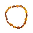 Elastic bracelet in elongated amber cognac color