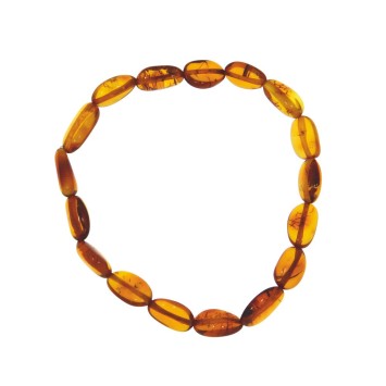 Bracelet élastique en ambre allongée couleur cognac 31812566 Nature d'Ambre 29,90 €