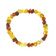 Elastic bracelet in small amber stones of various shapes
