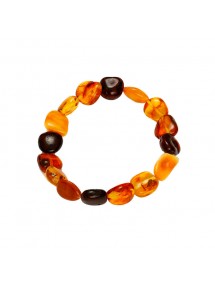 Elastic bracelet in multi-colored amber stones 31812804 Nature d'Ambre 36,90 €