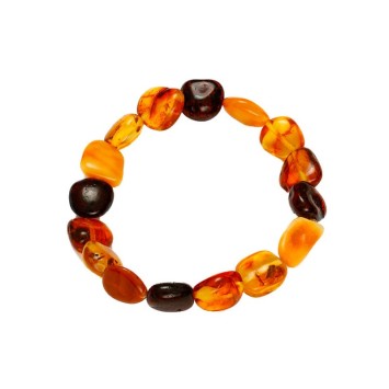 Elastic bracelet in multi-colored amber stones 31812804 Nature d'Ambre 36,90 €