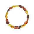 Cable bracelet in citrine amber, honey, cognac and cherry