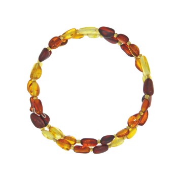 Cable bracelet in citrine amber, honey, cognac and cherry 31812571 Nature d'Ambre 33,50 €
