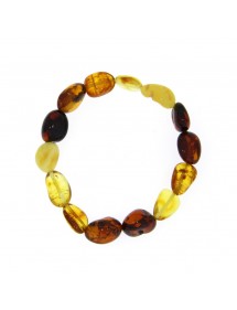 Elastic bracelet in cherry amber, cognac, honey and citrine 31812569 Nature d'Ambre 39,90 €
