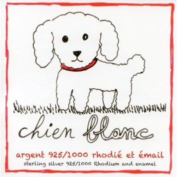Ohrringe weißer Hund Rhodiumsilber 313299 Suzette et Benjamin 24,00 €