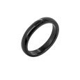 Black ring in plain steel - Diameter 56