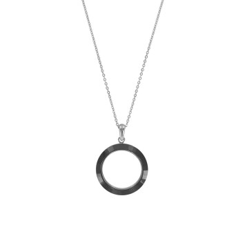 Collier One Man Show cercles en acier et céramique noire - 45 cm 31710250 One Man Show 18,00 €