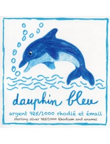 Orecchini con delfini blu in argento rodiato
