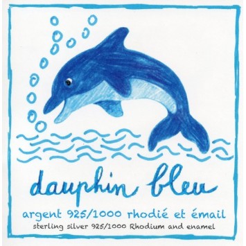 Orecchini con delfini blu in argento rodiato 313292 Suzette et Benjamin 22,00 €