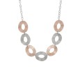 Silver and gold steel circles necklace with chain - 45cm