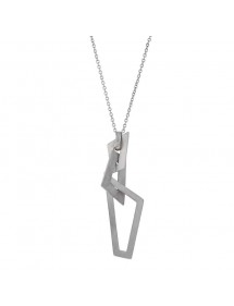 Necklace for woman of asymmetrical geometric shapes in steel 317085 One Man Show 28,00 €