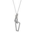 Necklace for woman of asymmetrical geometric shapes in steel