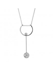 Steel necklace with 2 balls that can move on a semi-circle 317079 One Man Show 39,90 €