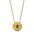 Gold hammered steel and aventurine necklace