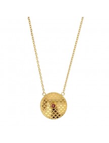 Necklace in golden steel and red Cubic Zirconia 317683D One Man Show 27,90 €