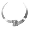 Steel curved torque necklace