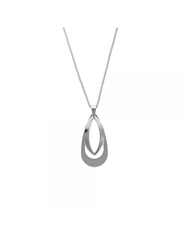 Double oval shaped necklace in steel