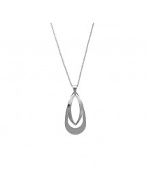 Double oval shaped necklace in steel