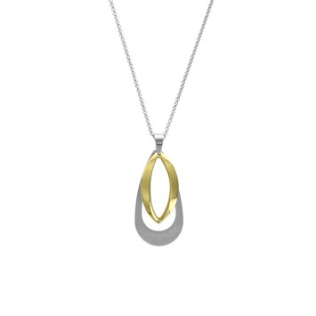 Doppelte ovale Halskette aus Stahl und goldenem Stahl 31710403D One Man Show 26,00 €