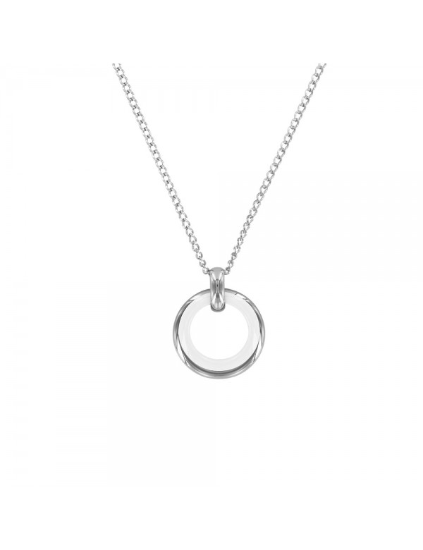 Steel necklace with a round in white ceramic and steel 31710114B One Man Show 29,90 €