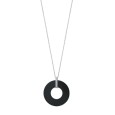 Black ceramic and steel circle-shaped necklace