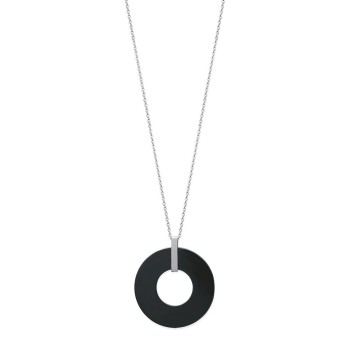 Collier en forme de cercle en céramique noire et acier 3171088 One Man Show 28,50 €