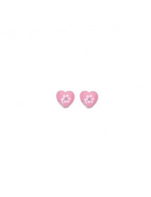 Earrings chips with pink heart in rhodium silver 3130285 Suzette et Benjamin 22,00 €
