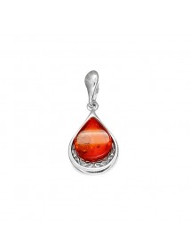 Amber pendant in the shape of a drop on a rhodium-plated silver frame 31610551 Nature d'Ambre 36,90 €