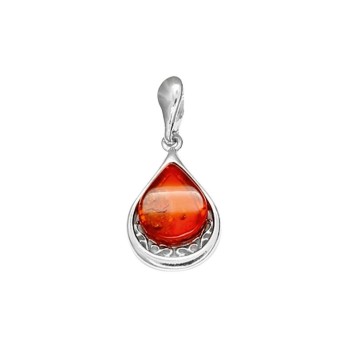 Amber pendant in the shape of a drop on a rhodium-plated silver frame 31610551 Nature d'Ambre 36,90 €