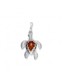 Turtle pendant in real amber and rhodium silver 31610543 Nature d'Ambre 39,90 €