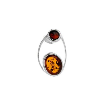 Cognac and cherry amber stone pendant, in rhodium silver 31610515 Nature d'Ambre 44,50 €