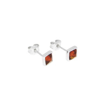 Square earrings in Amber and rhodium silver 3131665RH Nature d'Ambre 22,00 €