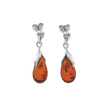 Amber drop-shaped earrings, rhodium-plated silver frame 3131038RH Nature d'Ambre 56,00 €