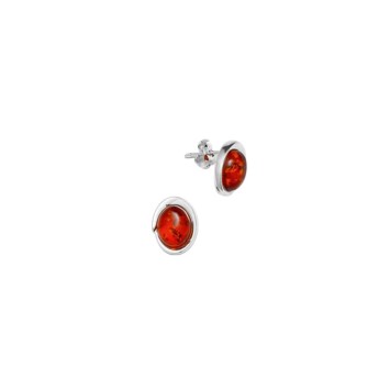 Earrings with a round amber stone surrounded by silver 3130433 Nature d'Ambre 39,90 €