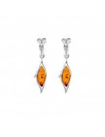 Amber stone wave-shaped silver earrings 3130432 Nature d'Ambre 39,90 €
