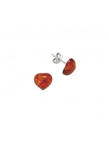 Boucles d'oreilles puce en ambre en forme de cœur en argent 3130191 Nature d'Ambre 19,90 €