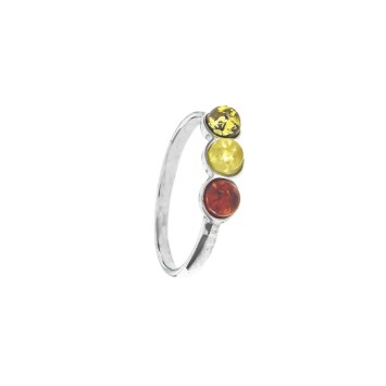 Three color silver and amber ring 3111162 Nature d'Ambre 26,00 €