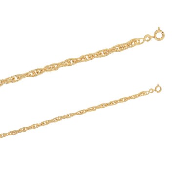 Bracelet plaqué or en maille corde, diamètre 4 mm, longueur 19 cm 328020 Laval 1878 49,90 €