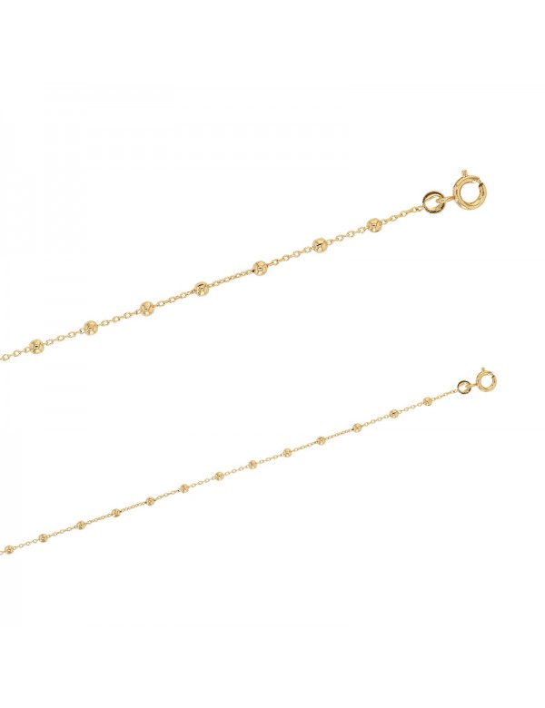 Force chain bracelet with gold-plated balls - Diameter of the balls 2.50 mm