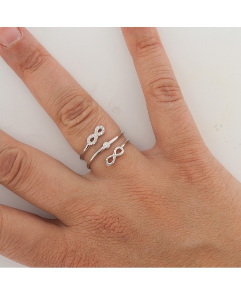 copy of Ring with infinity symbol in rhodium silver