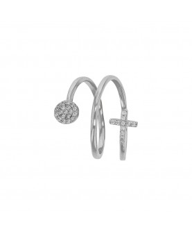 Micro-set rhodium silver 925/1000 spiral ring, zirconium oxides 311287 Laval 1878 22,00 €