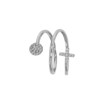 Micro-set rhodium silver 925/1000 spiral ring, zirconium oxides 311287 Laval 1878 19,90 €