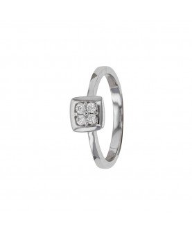 Quadratischer Ring aus Silber rhodiniert 925/1000 und Zirkoniumoxid 311356 Laval 1878 17,50 €