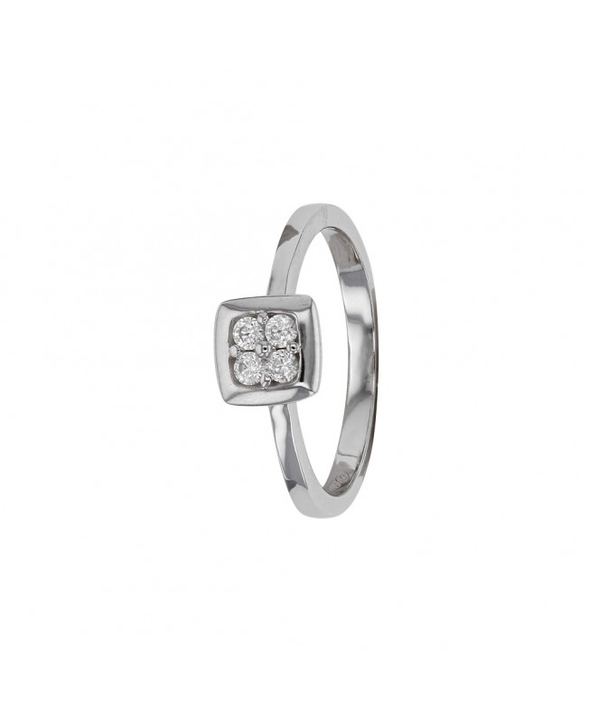 Square ring in 925/1000 rhodium silver and zirconium oxides 311356 Laval 1878 39,90 €