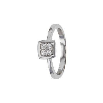 Quadratischer Ring aus Silber rhodiniert 925/1000 und Zirkoniumoxid 311356 Laval 1878 17,50 €