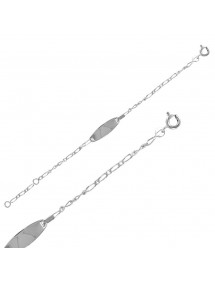 Bracelet identity baby oval mesh rhodium silver 3181083 Suzette et Benjamin 42,00 €