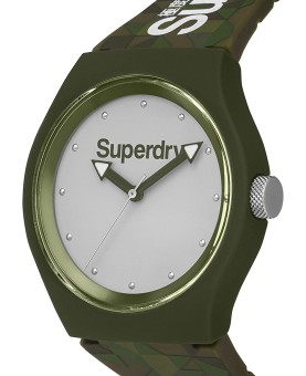 Superdry Urban Style SYG005EP Unisex-Analoguhr – Grünes Silikonarmband