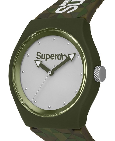 Analogowy zegarek unisex Superdry Urban Style SYG005EP – Zielony silikonowy pasek