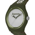 Superdry Urban Style SYG005EP Unisex-Analoguhr – Grünes Silikonarmband